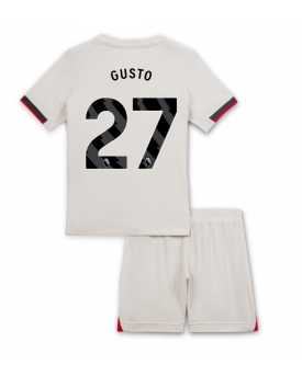 Billige Fotballdrakt Chelsea Malo Gusto #27 Replika Bortedraktsett Barn 2025-26 Kortermet (med bukser)